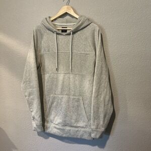 CALIVILLE Men's Mixed Fabric‎ LIGHT GRAY Fleece Hoodie SIZE LARGE